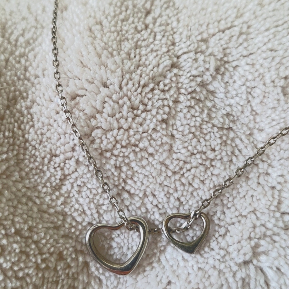 Sterling Silver double heart necklace